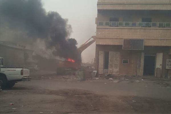 احتراق آلية في مسورة العوامية