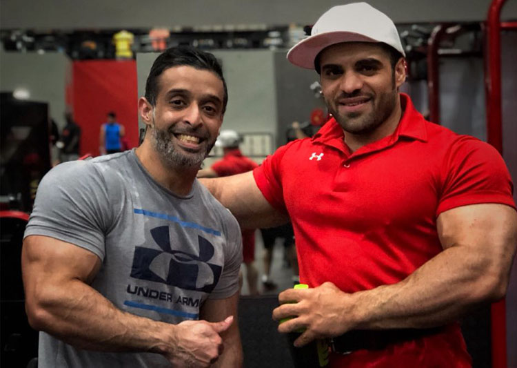 اللاعب منير ومدربه الكابتن حسين البقشي لاعب كمال الأجسام منير العبد الباقي